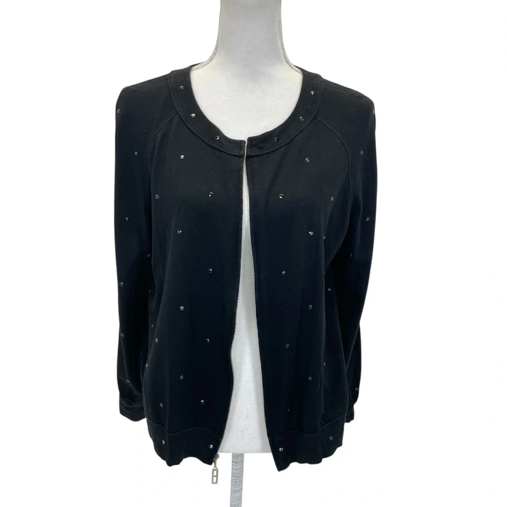 St. John Cardigan Jacket Large Black
